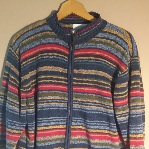 Vintage Casual Corner 80s  Nordic Cardigan Sweater Womens  XL  cotton blend - Picture 1 of 11